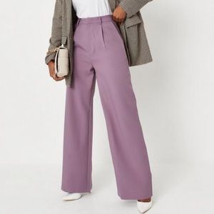 Tall Lilac Tailored Wide Leg Trousers in size for for people 5’9 and over!